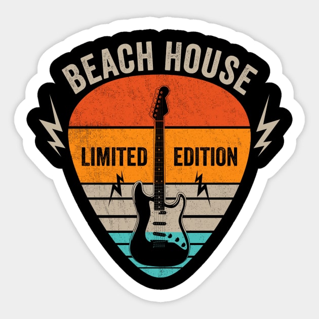 Vintage Beach Name Guitar Pick Limited Edition Birthday Sticker by Monster Mask